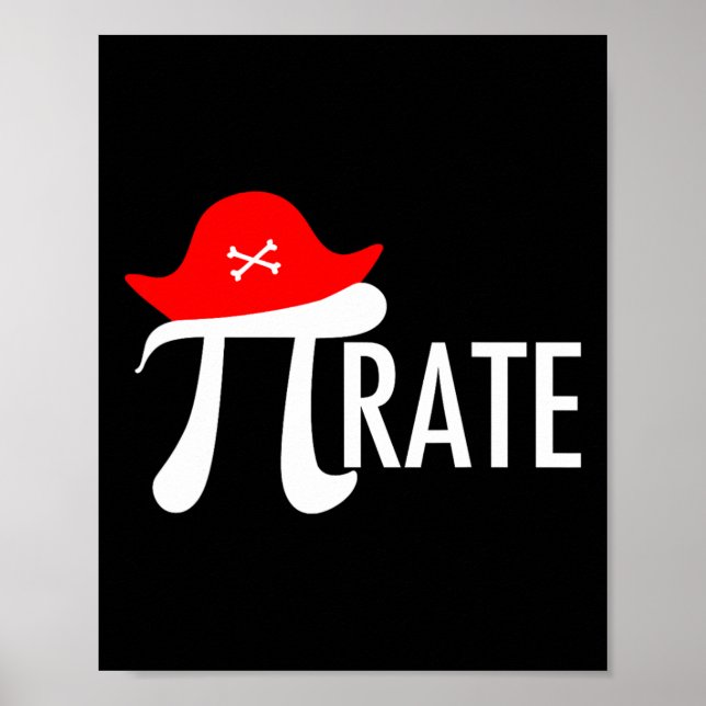 Poster Funny Pirate Math Pun - Pi Day Symbole Humour Tee (Devant)