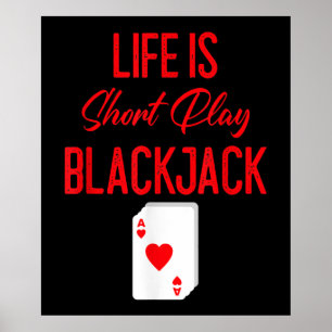 Poster Funny Poker La Vie Est Le Blackjack À Court Temp