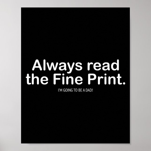 Poster Funny Pregnancy Announcemen For New Dads  (Devant)