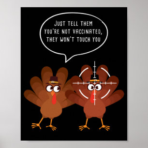 Poster Funny Pumpkin Turkey Conversation Thanksgiving  