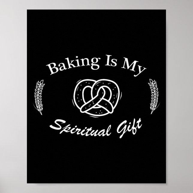 Poster Funny Quote Baking Is My Sritual Gift For Pastry L (Devant)