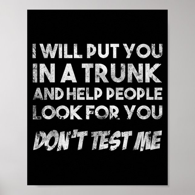 Poster Funny Quote Don't Test Me Designs And Black Modern (Devant)