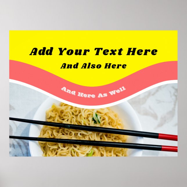 Poster Funny Ramen Noodles paquet message personnalisé (Devant)