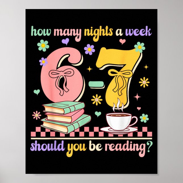 Poster Funny Reading 67 Teacher Six Seven Reading 6 7 Boo (Devant)