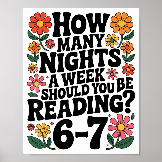 Poster Funny Reading 6 7 Six Seven Meme Englieacher Book  (Devant)