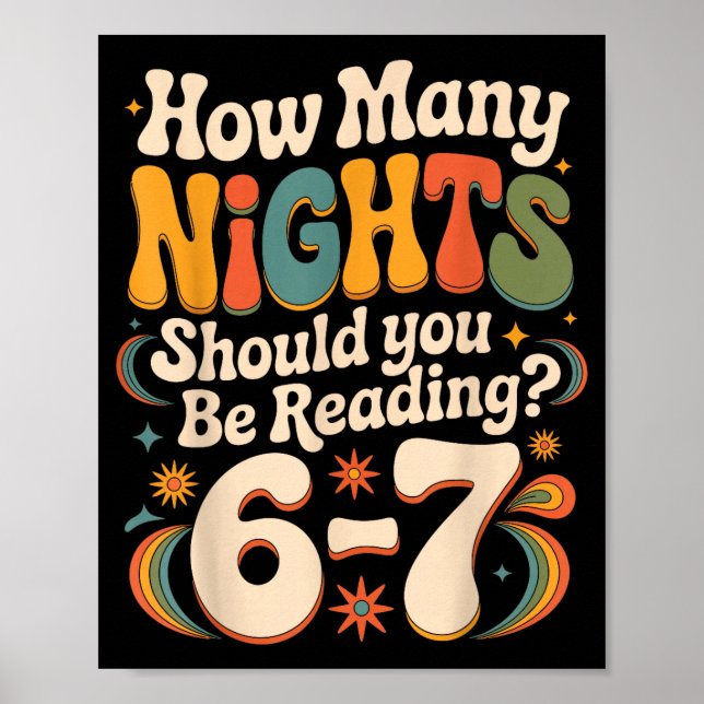 Poster Funny Reading 6 7 Six Seven Meme Englieacher Book  (Devant)