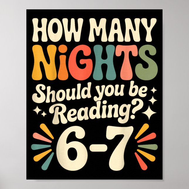 Poster Funny Reading 6 7 Six Seven Meme Englieacher Book  (Devant)