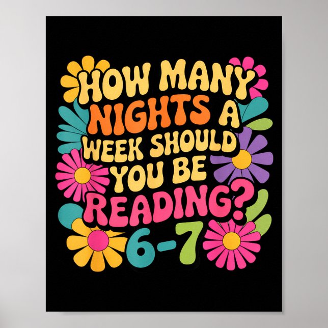 Poster Funny Reading Book Teacher 67 Six Seven Meme  (Devant)