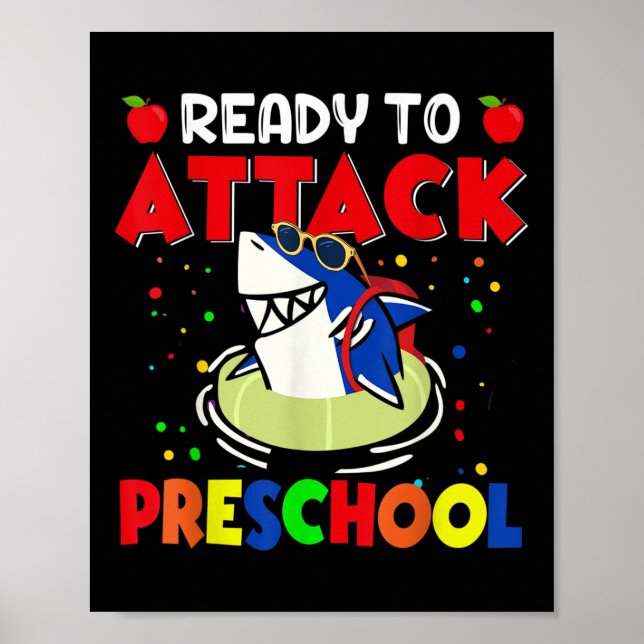 Poster Funny Ready To Attack Preschool Teacher Kids Back  (Devant)