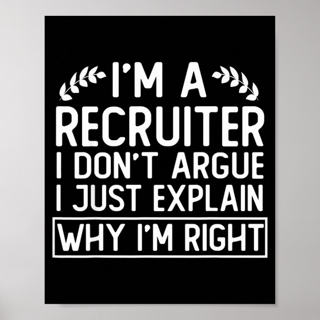Poster Funny Recruiter Design Saying_ I M A Recruiter I D (Devant)