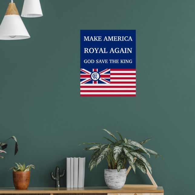 Poster Funny Red Blue Make America Royal Again Flag (Salon 1)