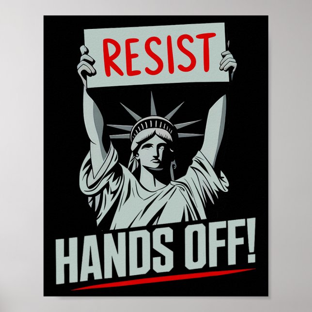 Poster Funny Résiste Handsoff Usa (Devant)