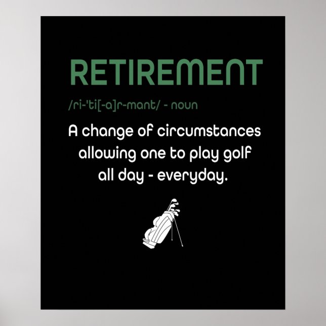 Poster Funny Retirement Golf (Devant)