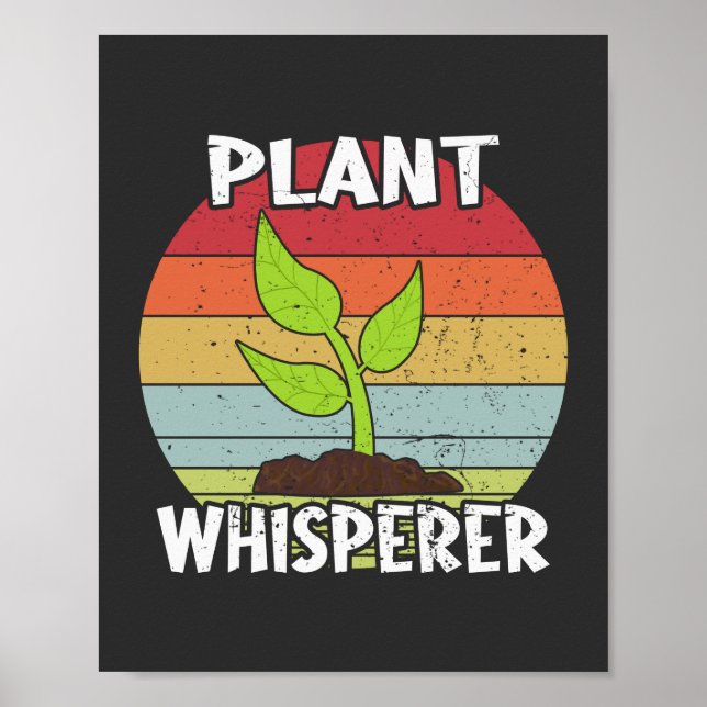 Poster Funny Retro jardinage Plante Whisperer (Devant)