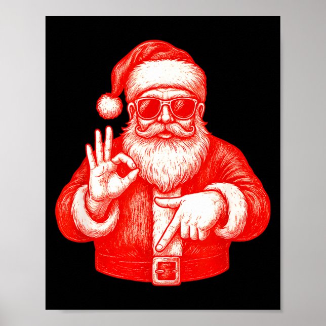 Poster Funny Santa 6 7 Meme Design _ Christmas Math Humor (Devant)