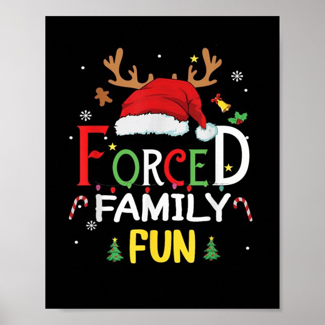 Poster Funny Santa Hat Forcé Famille Amusante Sarcastique (Devant)