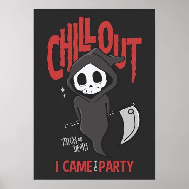 Poster Funny Sarcastique GrimReaper Halloween Party (Devant)