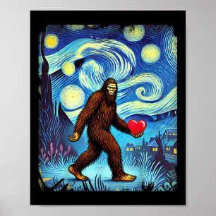 Poster Funny Sasquatch Bigfoot Coeur Valentines Jour Garç