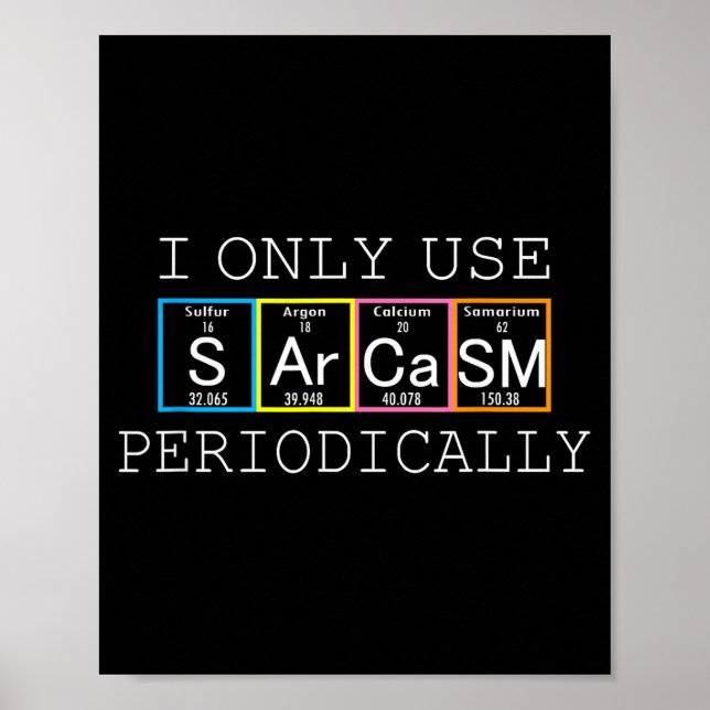Poster Funny Saying I Only Use Sarcasm Periodically Men W (Devant)