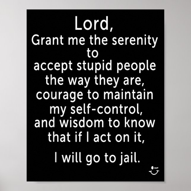 Poster Funny Sayings S - New Serenity Jail Prayer  (Devant)
