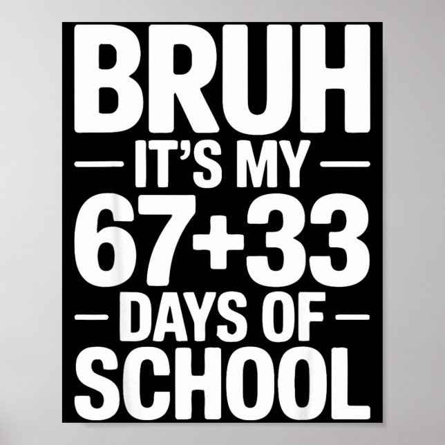 Poster Funny School Countdown Saying Bruh Its My 67 33  (Devant)