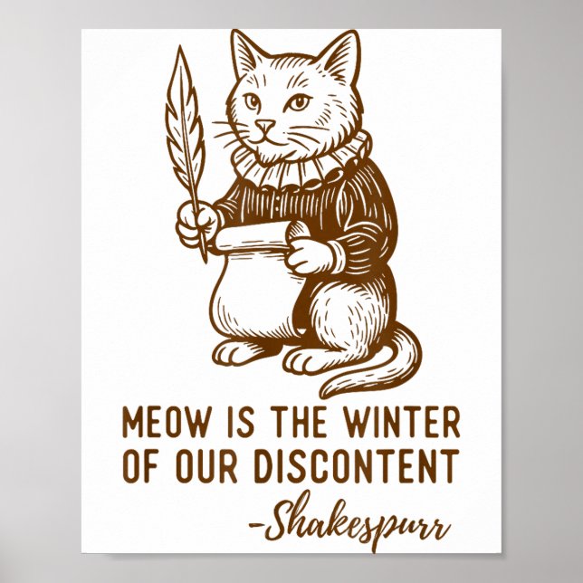 Poster Funny Shakespeare Quote Cat Shakespurr  (Devant)
