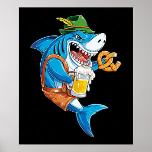 Poster Funny Shark Drink