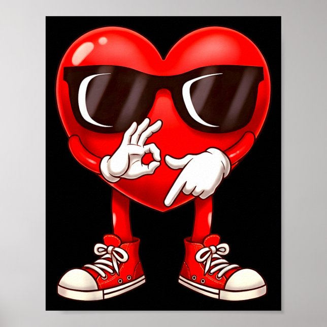 Poster Funny Six Seven 6 7 Meme Heart Valentines Day Men  (Devant)