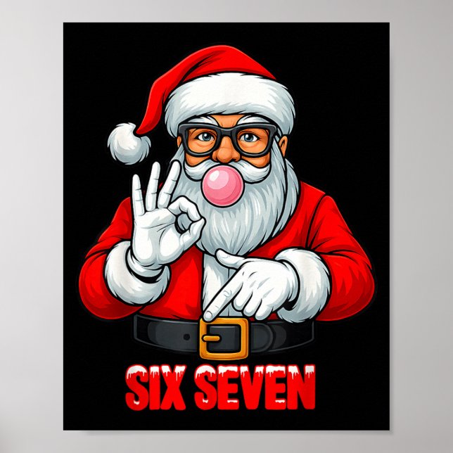 Poster Funny Six Seven 6 7 Meme Santa Christmas Shirt Men (Devant)