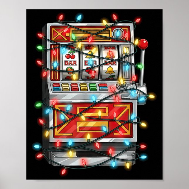 Poster Funny Slot Machine Christmas Graphics Lights Lover (Devant)