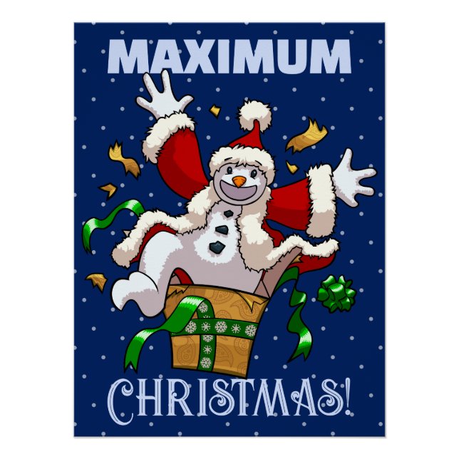 Poster Funny Snowman Maximum Christmas Surprise Cartoon (Devant)