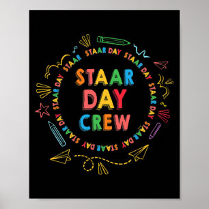 Poster Funny Staar Day Crew Test enseignants Étudiants