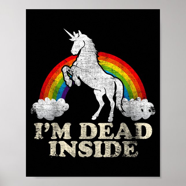 Poster Funny Stuff - Unicorn I'm Dead Inside Sarcastic De (Devant)