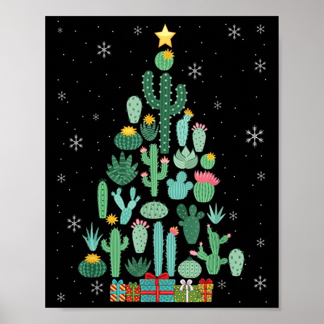 Poster Funny Succulent Jardin de Noël Cactus Gardener (Devant)