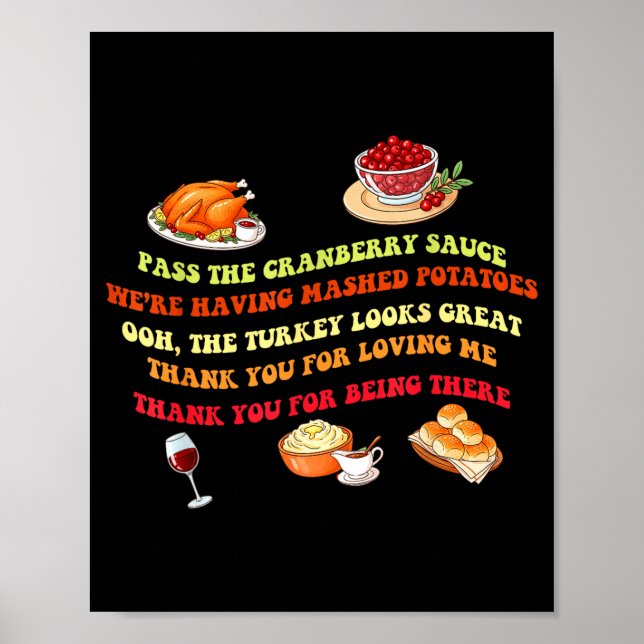 Poster Funny Thanksgiving Dinner P The Cranberry Sauce De (Devant)