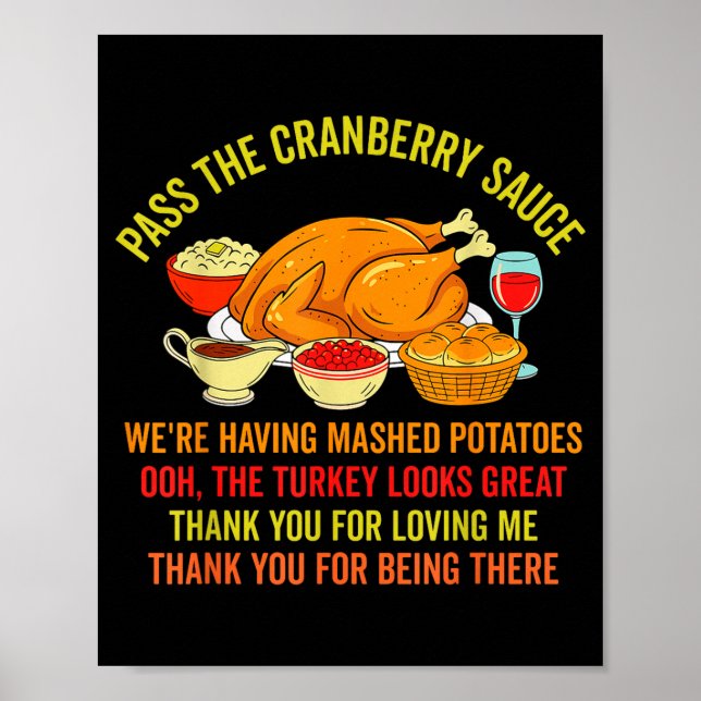 Poster Funny Thanksgiving P The Cranberry Sauce Mashed Ta (Devant)