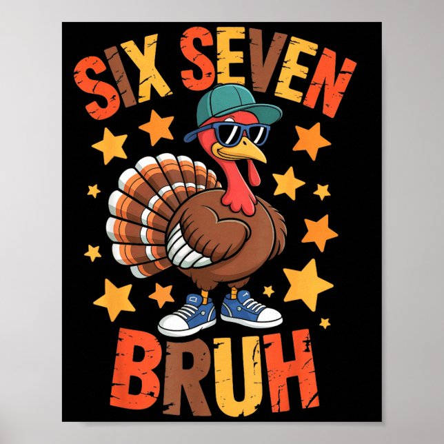 Poster Funny Thanksgiving Turkey 67 Bruh Fall Farm Men Wo (Devant)
