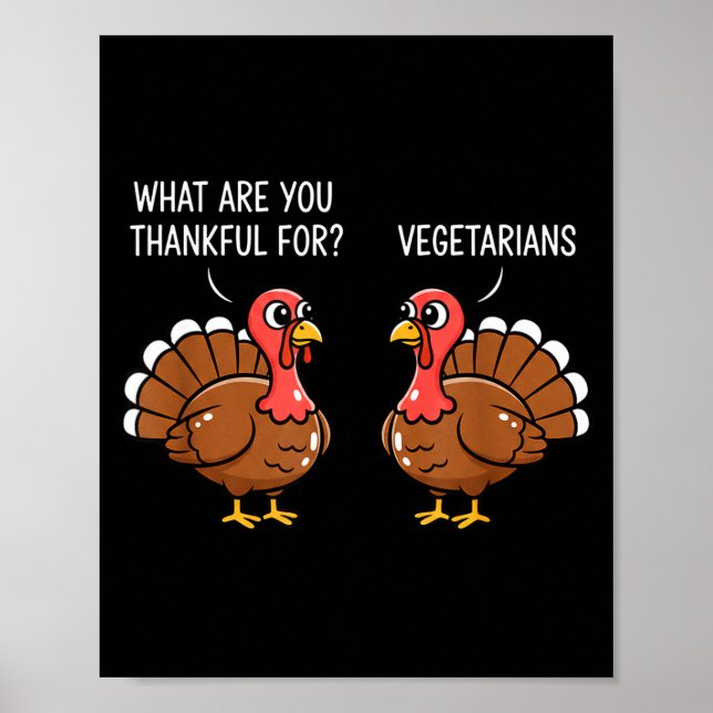 Poster Funny Thanksgiving Turkey Design - What Are You Th (Devant)