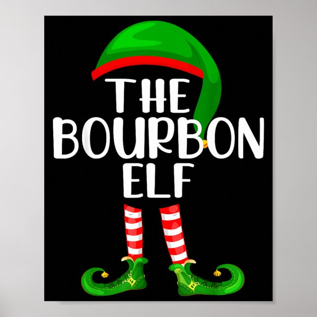 Poster Funny The Bourbon Elf Matching Family Christmas  (Devant)