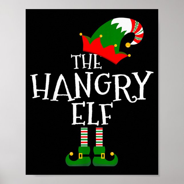 Poster Funny The Hangry Elf Matching Family Group Gift Ch (Devant)