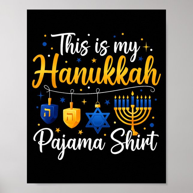 Poster Funny This Is My Hanukkah Pajamakah Pajama Chanuka (Devant)