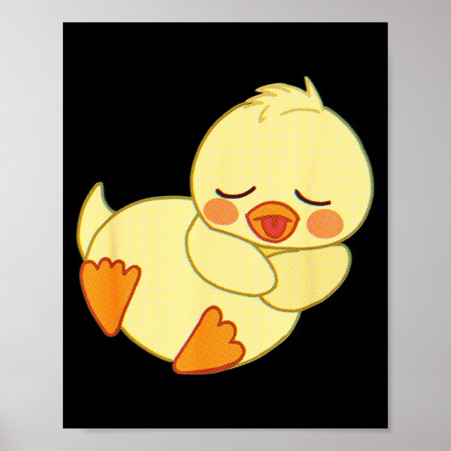 Poster Funny Tired As Duck I Love Cute Ducklings Quote Gi (Devant)