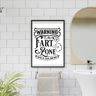 Poster Funny toilette humour salle de bain auberge airbnb