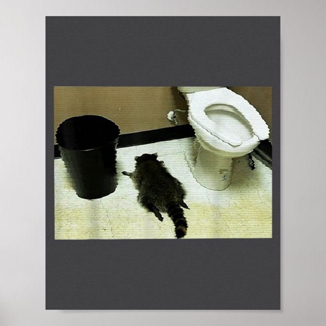 Poster Funny Trashed Panda Drunk Racoon  (Devant)