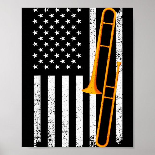 Poster Funny Trombone Art For Men Women Jazz Music Trombo (Devant)