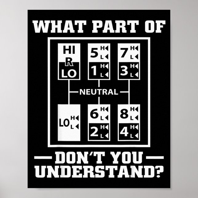 Poster Funny Trucker Design For Men Big Rig Trucker Truck (Devant)