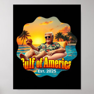 Poster Funny Trump Chemise Golfe Des États-Unis Amérique 