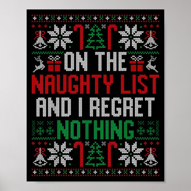Poster Funny Ugly Christmas I Regret Nothing Xmas Gift  (Devant)