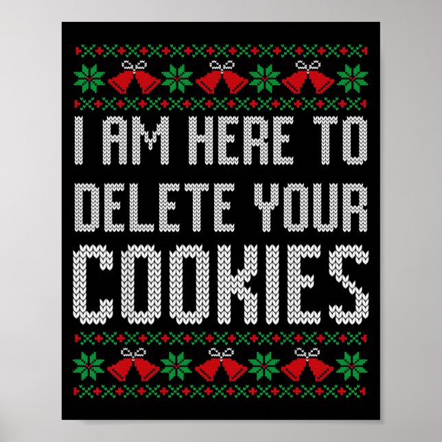 Poster Funny Ugly Christmas Sweater Computer Geek Christm (Devant)