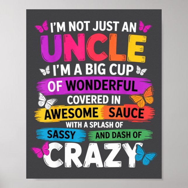 Poster Funny Uncle Quote Sy Cool Uncle Men  (Devant)